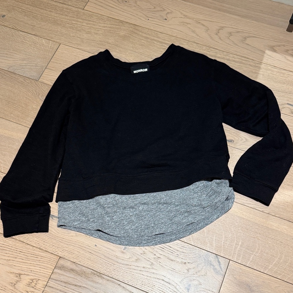 Monrow Black and Gray Sweatshirt